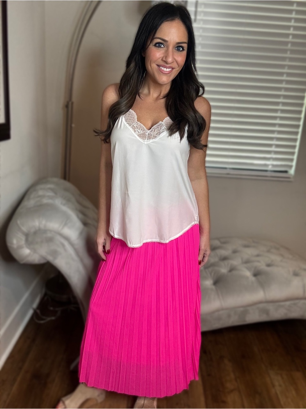 Jess Lea Hot Pink Pleated Skirt